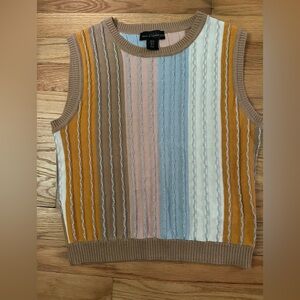 House of Harlow 1960 Tan and Pink Striped Sweater